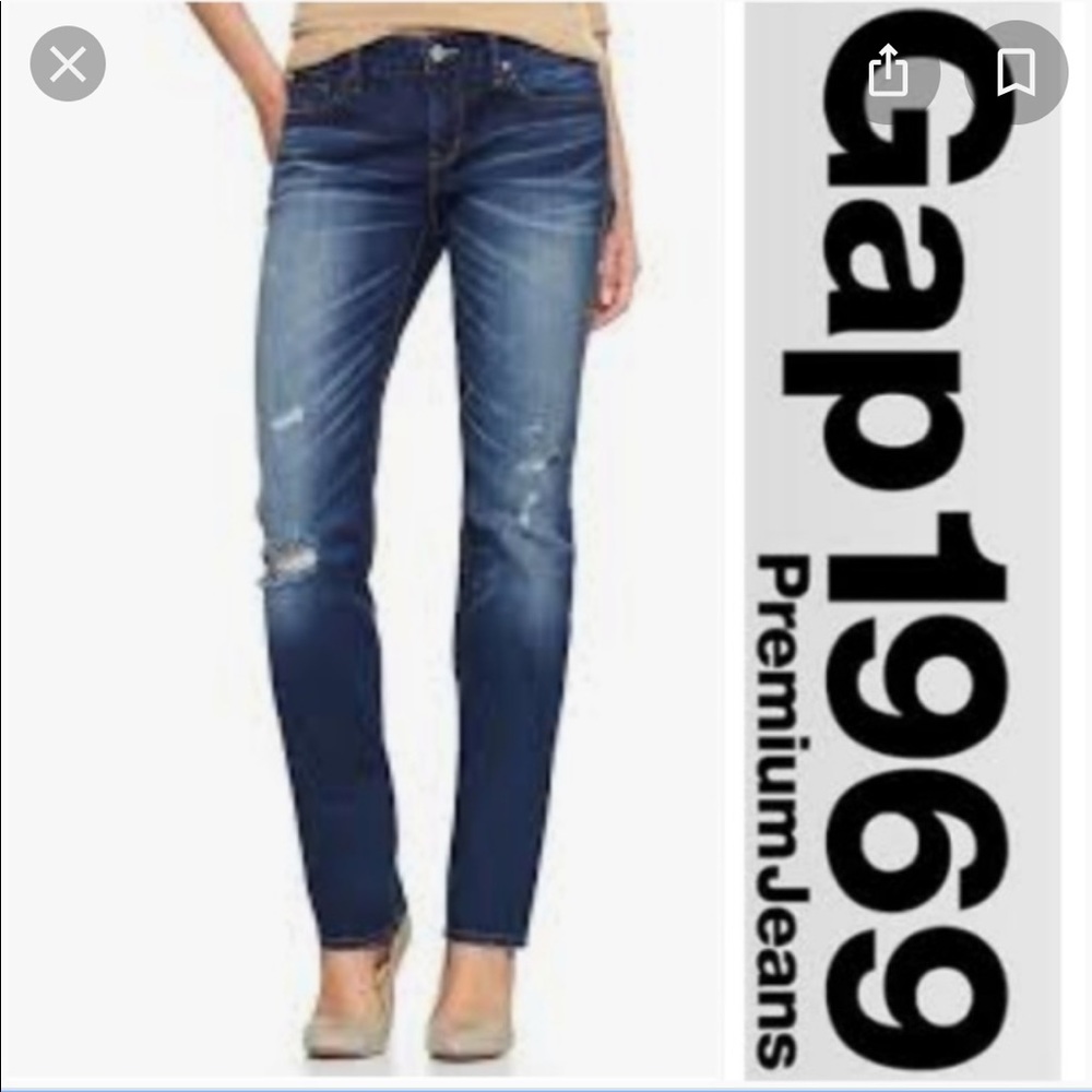 Gap Real Straight Destructive  Denim
